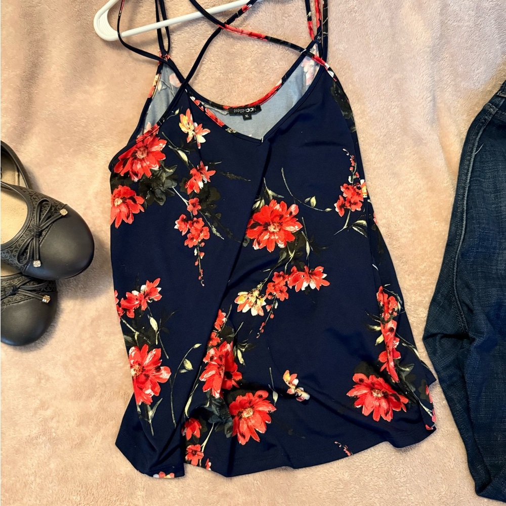 Floral Navy Camisole Top